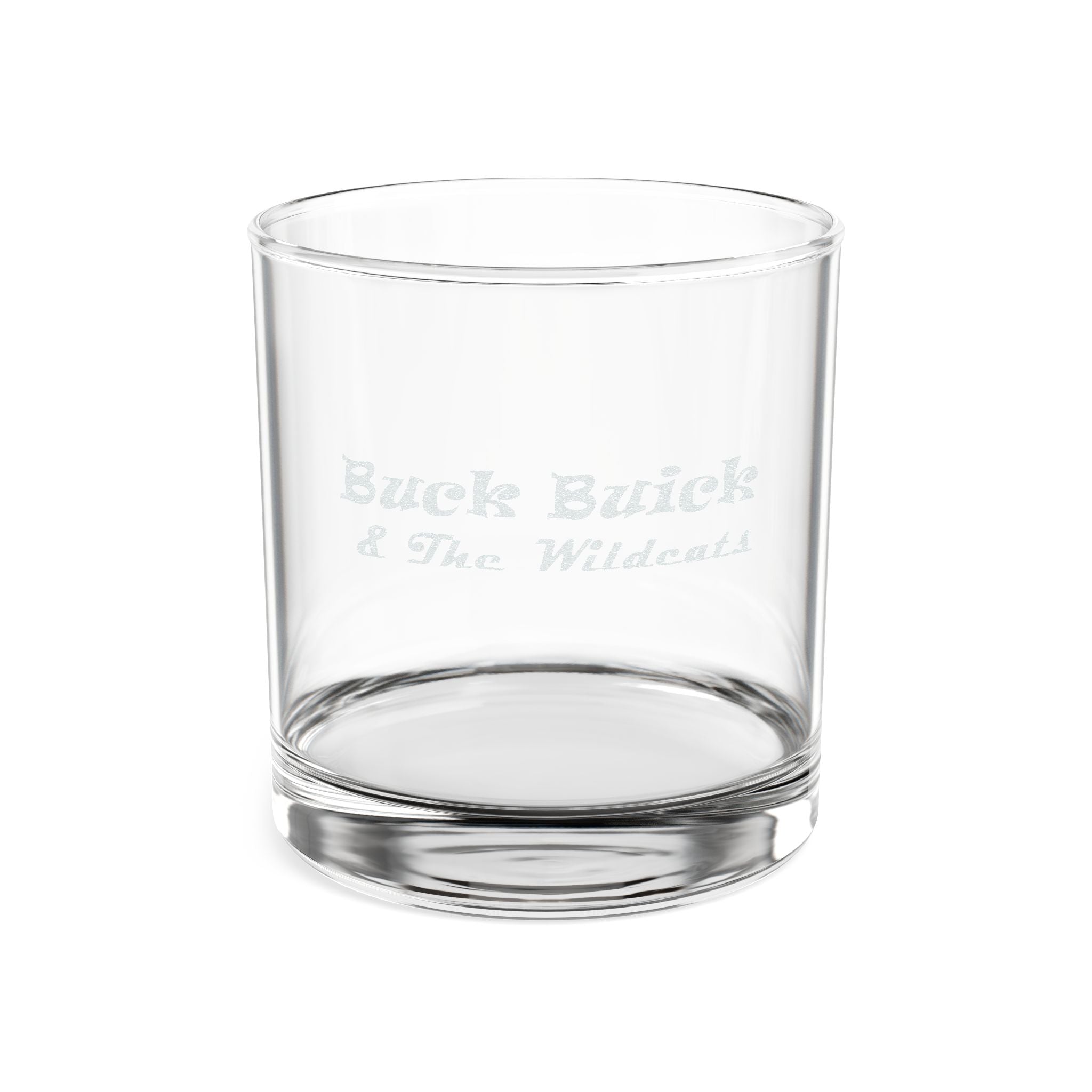This Drink's On Me - Buck Buick & The Wildcats Engraved Retro logo on a Whiskey Glass, 10.5oz