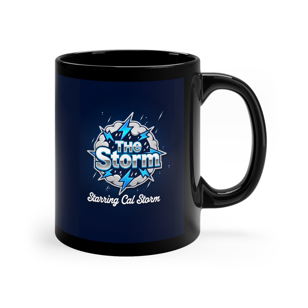 "The Storm starring Cal Storm" Blue Coffee Mug, 11oz