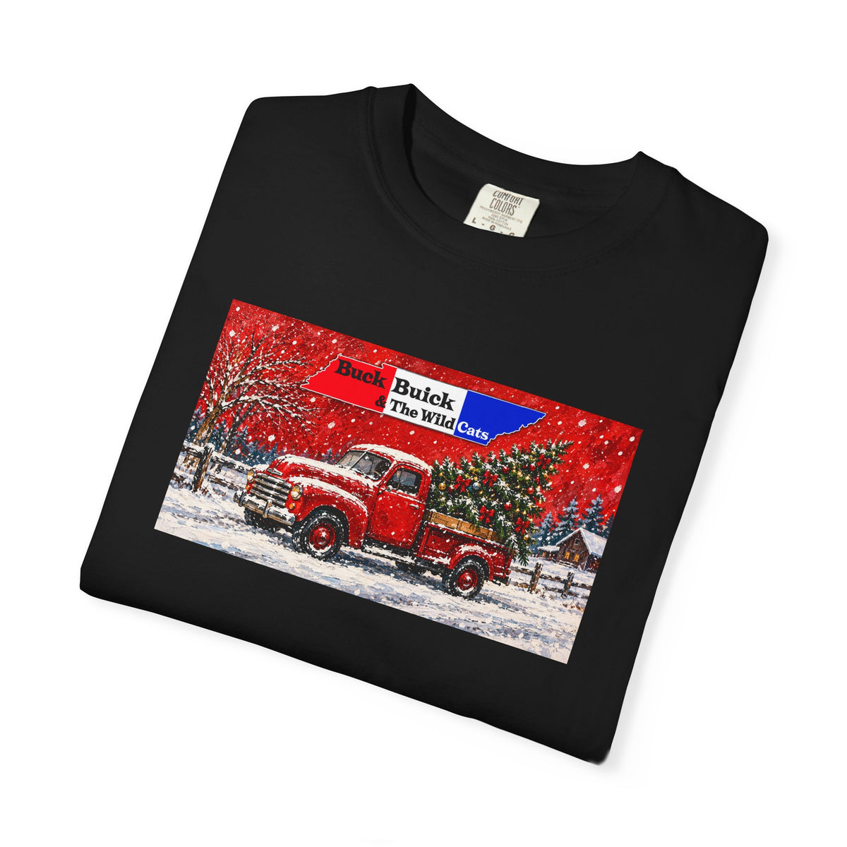 Buck Buick & The Wildcats – Holiday Truck Heavyweight Unisex Crew Tee