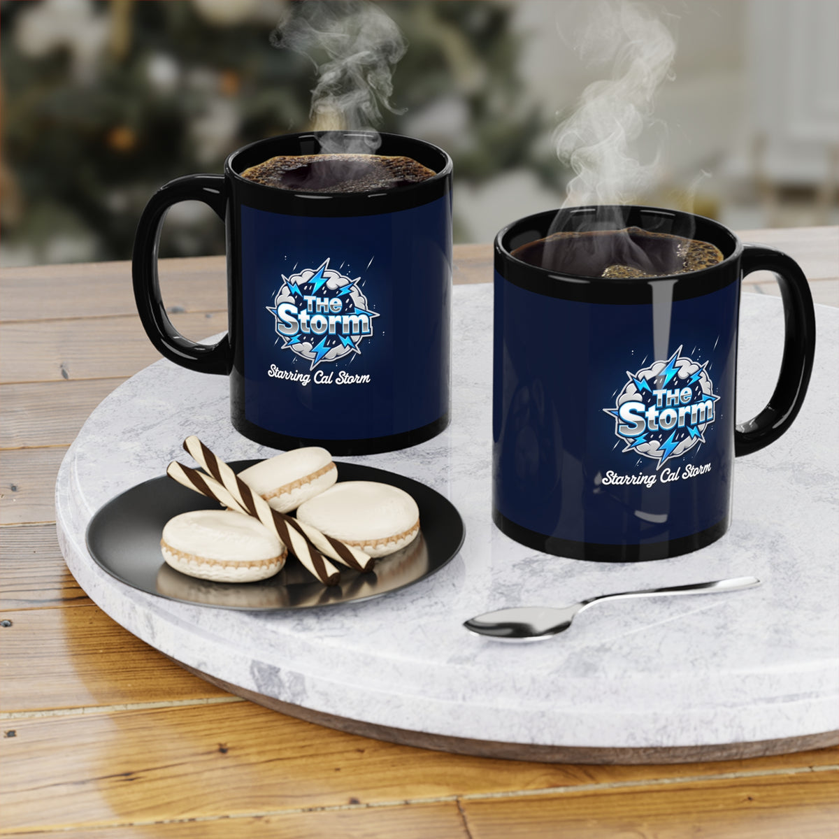 "The Storm starring Cal Storm" Blue Coffee Mug, 11oz