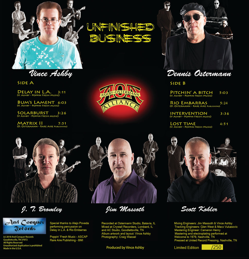 "Unfinished Business" - Ashby Ostermann Alliance (Hand-Numbered Limited Edition LP)